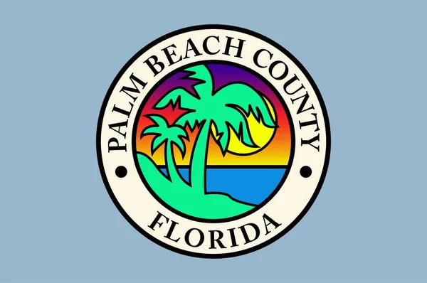 Bandera del Condado de Palm Beach en Florida, Estados Unidos — Vector de stock