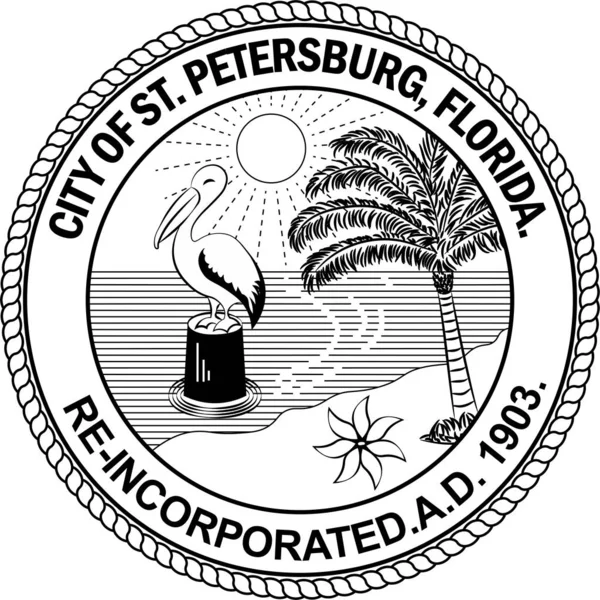 Escudo de San Petersburgo en Florida, EE.UU. — Vector de stock