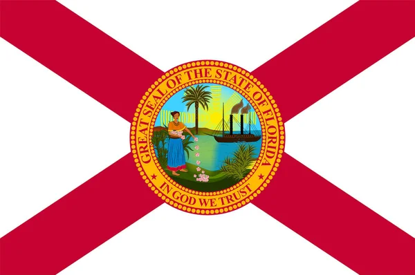 Vlag van florida, Verenigde Staten — Stockvector