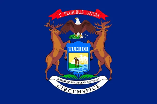 国旗的密歇根州，美国 — 图库矢量图片