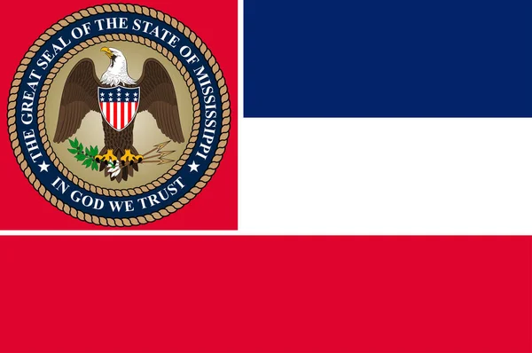 Bandera de Mississippi en Estados Unidos — Vector de stock