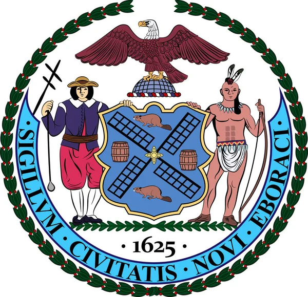 Escudo de armas de la ciudad de Nueva York, EE.UU. — Archivo Imágenes Vectoriales