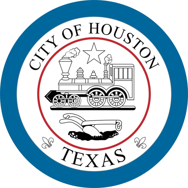 Escudo de Houston en Texas en Estados Unidos — Vector de stock