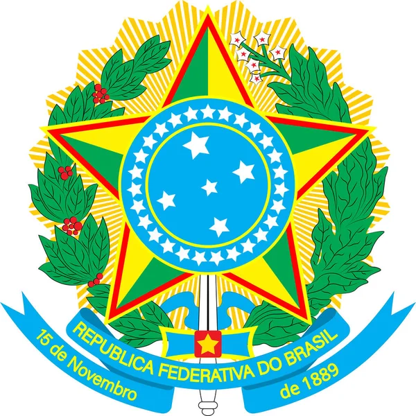 Escudo de armas de Brasil — Vector de stock