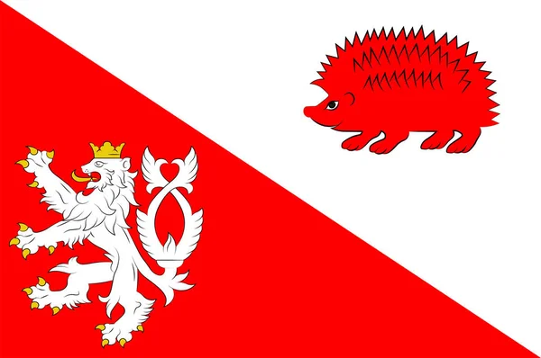 Vlag van Jihlava in de Tsjechische regio Vysocina — Stockvector
