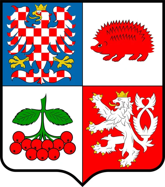 Lambang negara Vyhidaina Region di Republik Ceko - Stok Vektor