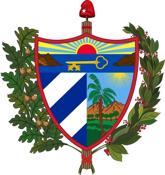 Escudo de armas de la República de Cuba — Vector de stock