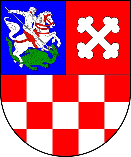 Escudo de armas del Condado de Bjelovar-Bilogora en Croacia — Archivo Imágenes Vectoriales