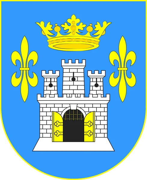 Lambang Koprivnica di Koprivnica-Krizevci County of Croa - Stok Vektor