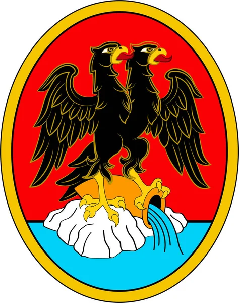 Escudo de Rijeka en Primorje-Gorski Kotar County de Croati — Vector de stock