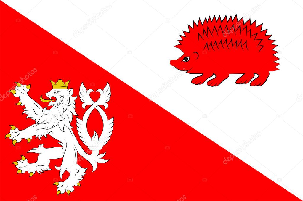 Flag of Jihlava in Vysocina Region of Czech Republic