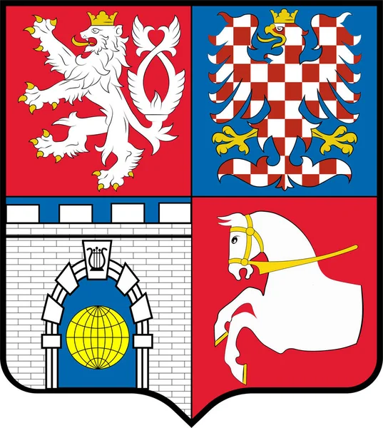 Brasão de armas da região de Pardubice na República Checa — Vetor de Stock
