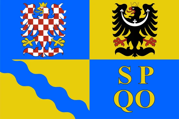 Флаг Оломоуцкого края Чехии — стоковый вектор