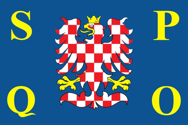 Bandera de Olomouc en República Checa — Vector de stock