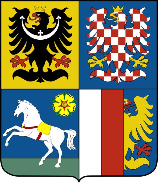 Escudo de Moravia-Silesia en la República Checa — Vector de stock