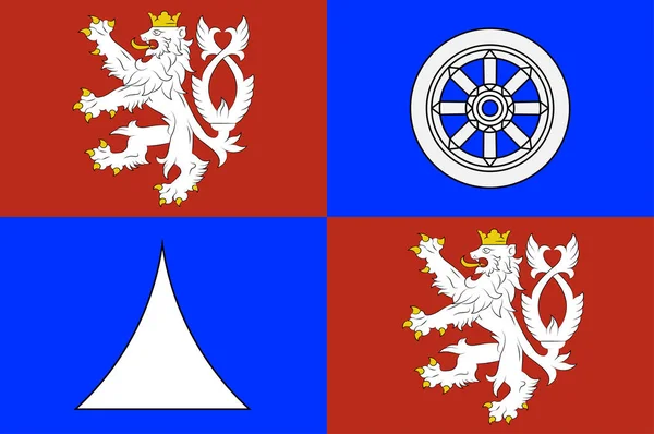 Flagge der Region Liberec in der Tschechischen Republik — Stockvektor