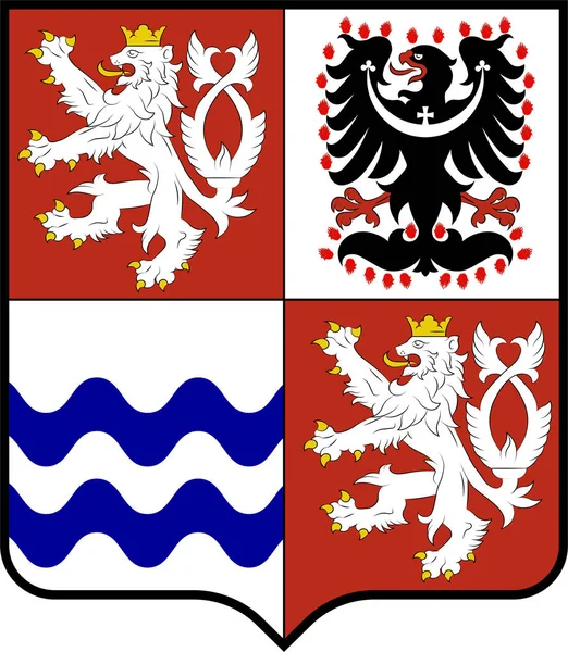 Escudo de armas de la Región Central de Bohemia en la República Checa — Vector de stock