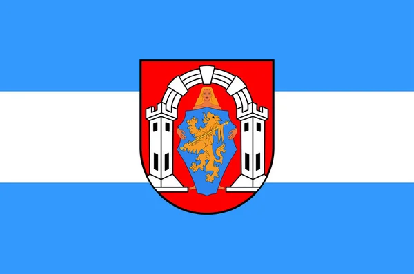 クロアチアのブコバル・スリジェム郡のブコバルの国旗 — ストックベクタ