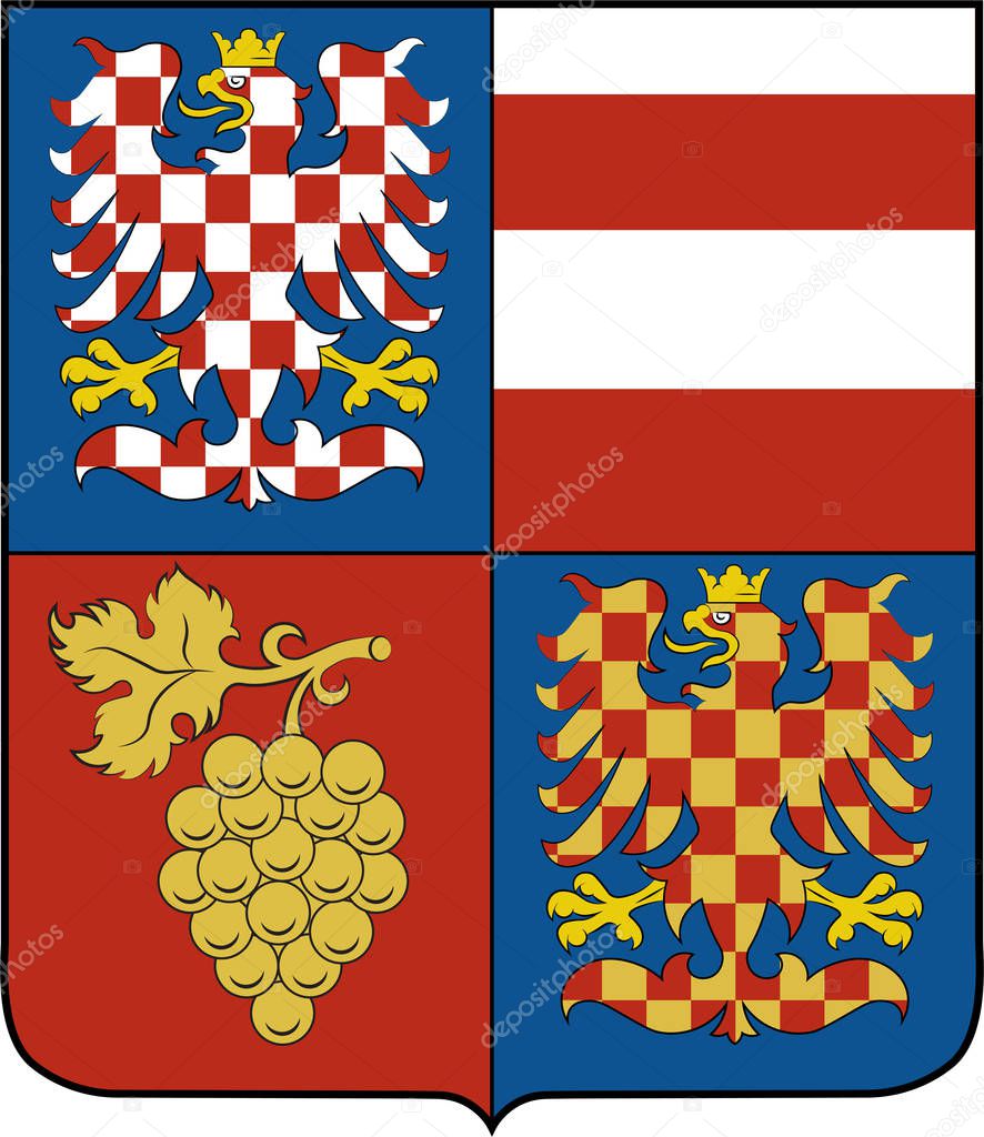 Coat of arms of South Moravian Region in Czech Republic
