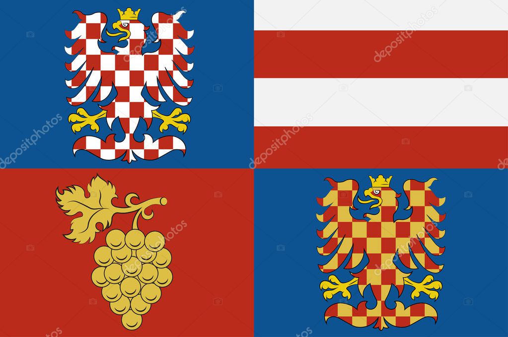 Flag of South Moravian Region in Czech Republic