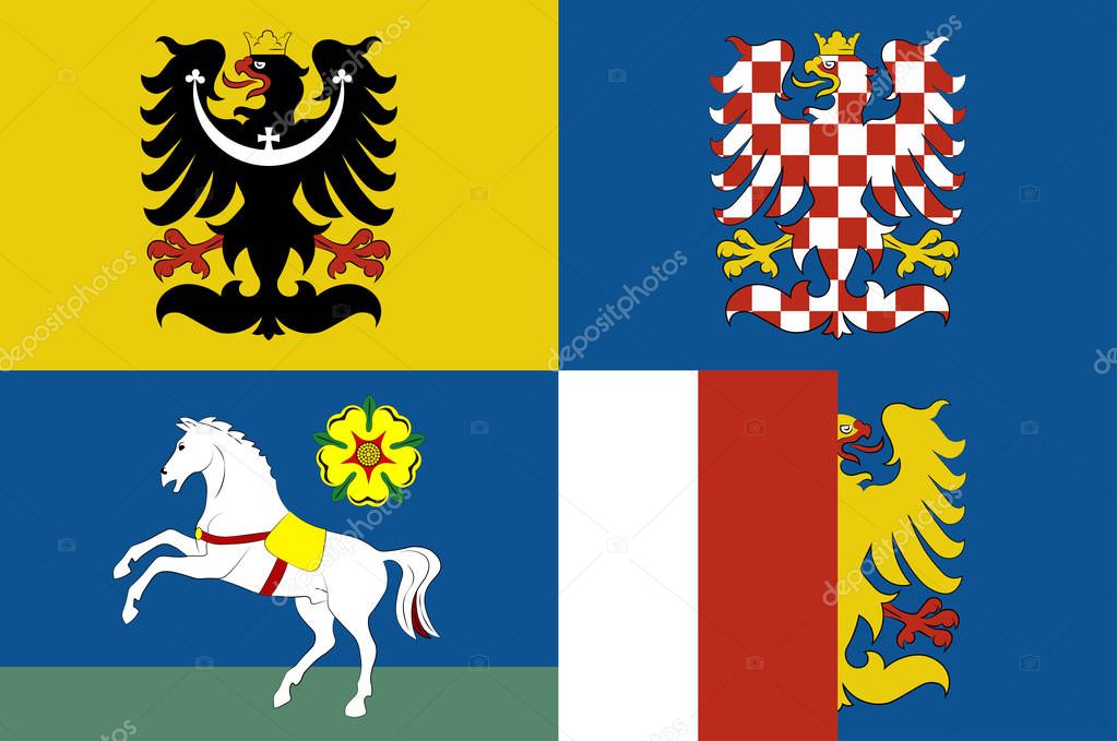 Flag of Moravian-Silesian Region in Czech Republic