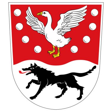 Coat of Prignitz, Almanya'nın Brandenburg şehrinin kuzeybatısında yer alan bir bölgedir. Vektör çizimi