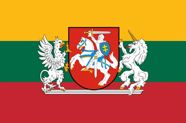 Vlag van Litouwen — Stockvector