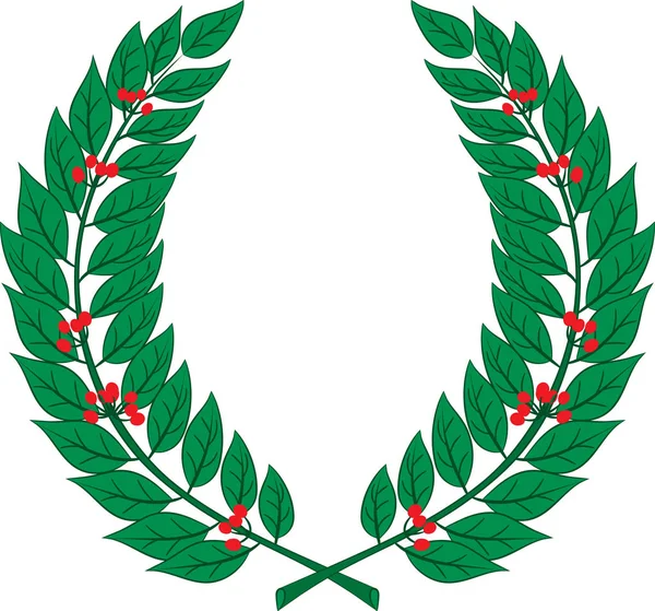 Couronne de laurier - symbole de victoire et de réussite — Image vectorielle