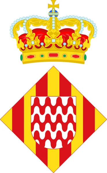 赫罗纳的徽章是西班牙的一个城市 — 图库矢量图片