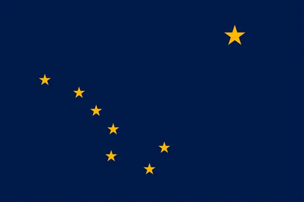 Vlajka státu Aljaška, usa — Stockový vektor