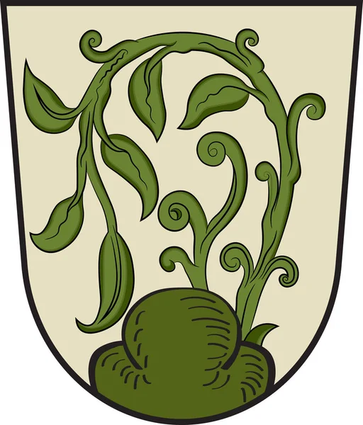 Státní znak Erbes-Buedesheim v Alzeyčervů v Porýní-PAL — Stockový vektor