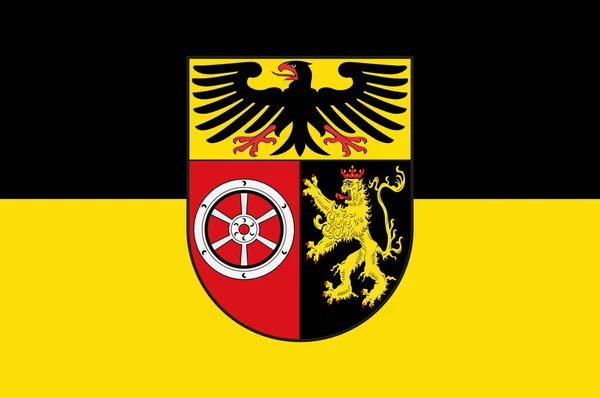 Flagga Mainz-Bingen i Rheinland-Pfalz, Tyskland — Stock vektor