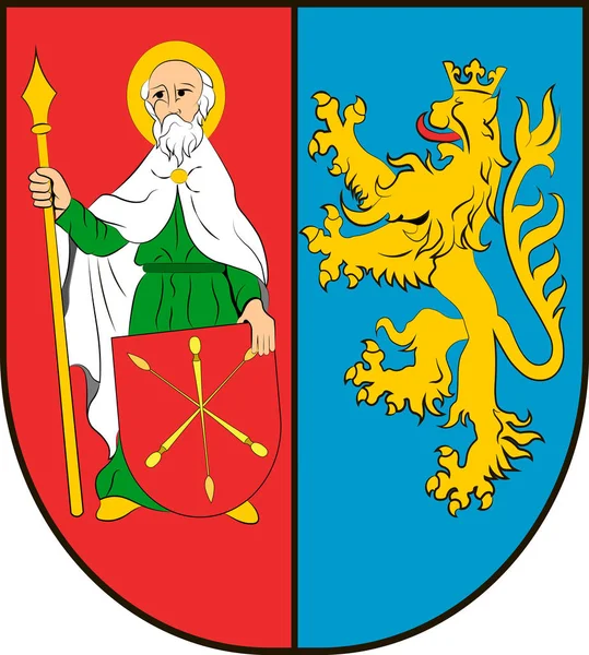 Coat of arms of Zamosc County in Lublin Voivodeship of Poland — Stock Vector