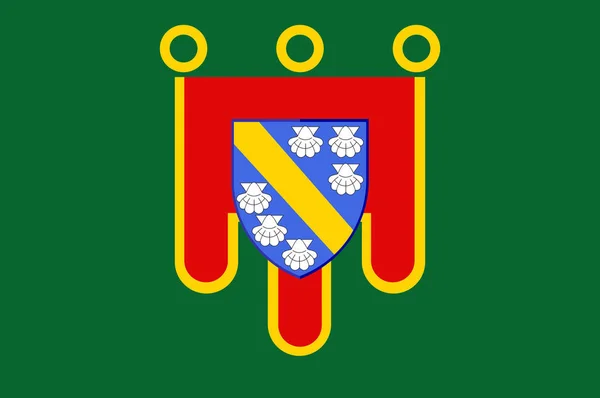 Bandiera del Cantal nella regione Alvernia-Rodano-Alpi in Francia — Vettoriale Stock