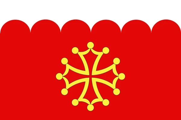 Drapeau du Gard en Occitanie est une région de France — Image vectorielle