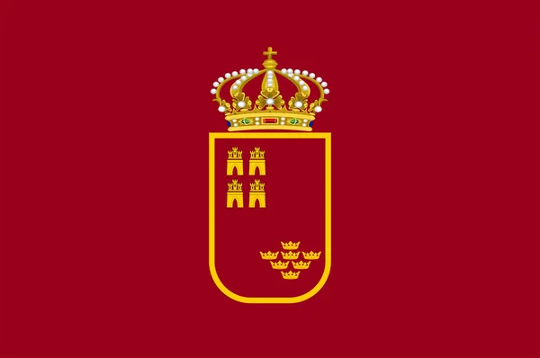 Bandeira da Região de Murcia na Espanha — Vetor de Stock