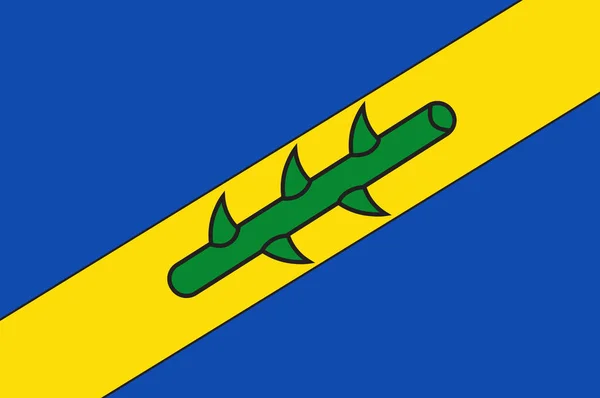 Doerentrup zászlaja Észak-Rajna-Vesztfáliában, Németország — Stock Vector