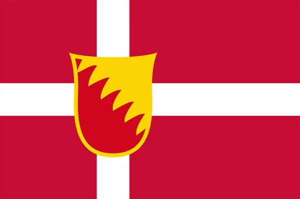 Vlag van Bussum is een gemeente in de regio van de Seeland in Denemarken — Stockvector