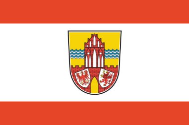 Uckermark bayrağı, Almanya 'nın Brandenburg bölgesinin kuzeydoğu kesiminde yer alan bir bölgesidir. Vektör Illustration