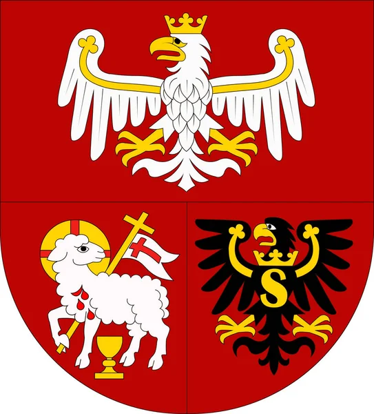 Wappen der warmisch-masurischen Woiwodschaft im Nordosten Polens — Stockvektor