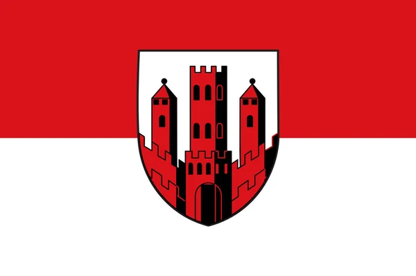 Flagge von Dinslaken in Nordrhein-Westfalen, Deutschland — Stockvektor