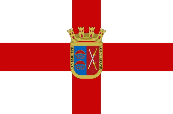 西班牙拉里奥哈的卡拉霍拉旗 — 图库矢量图片