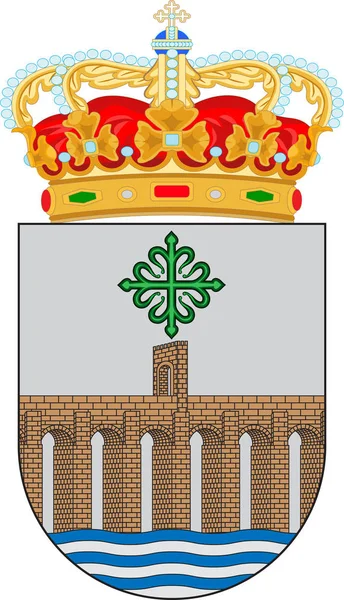 Escudo de armas de Alcántara en Extremadura de España — Vector de stock