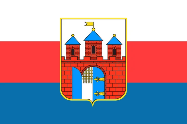 Bendera Bydgoszcz di Kuyavian-Pomeranian Voivodeship di Polandia - Stok Vektor