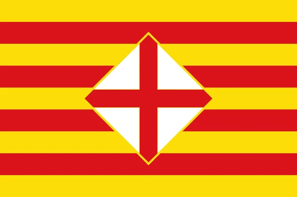 Bandeira de Barcelona é uma província da Espanha —  Vetores de Stock