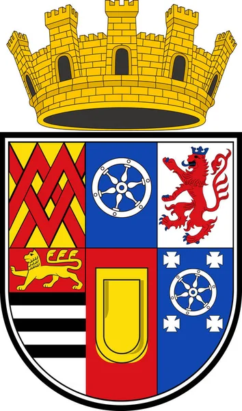 Escudo de armas de Muelheim en Renania del Norte-Westfalia, Alemania — Vector de stock