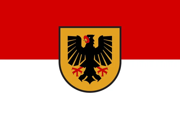 Drapeau de Dortmund en Rhénanie du Nord-Westphalie, Allemagne — Image vectorielle