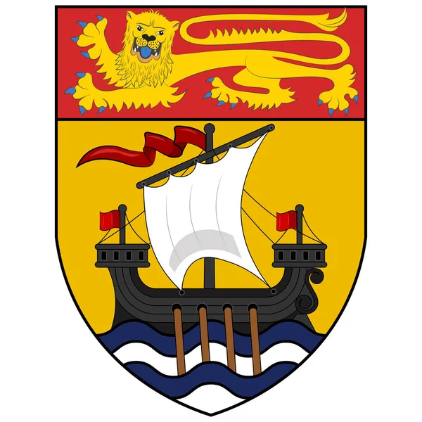 Escudo de armas de New Brunswick en Canadá — Vector de stock