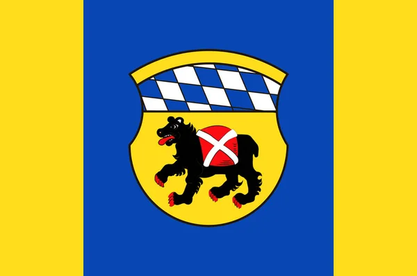 Η σημαία του Φράιζινγκ είναι μια πόλη στην Άνω Βαυαρία, Γερμανία — Διανυσματικό Αρχείο