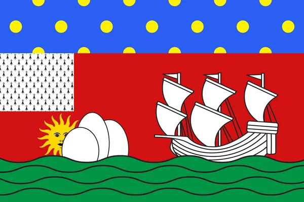 Lorients flagga i kommunen Bretagne, Frankrike — Stock vektor